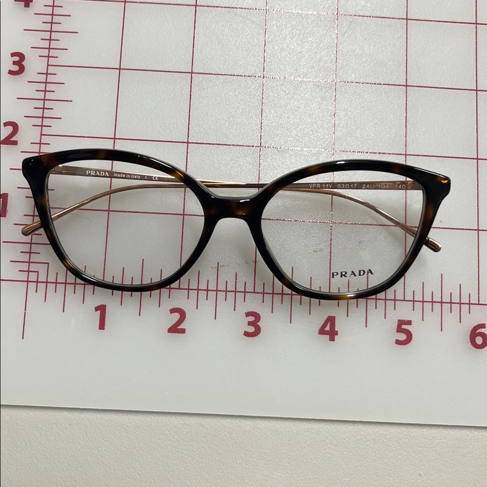 PRADA NWOT "Conceptual" VPR 11V Havana & Gold Mod Square/Cat Eye 53-17-140 Frame - Picture 16 of 16